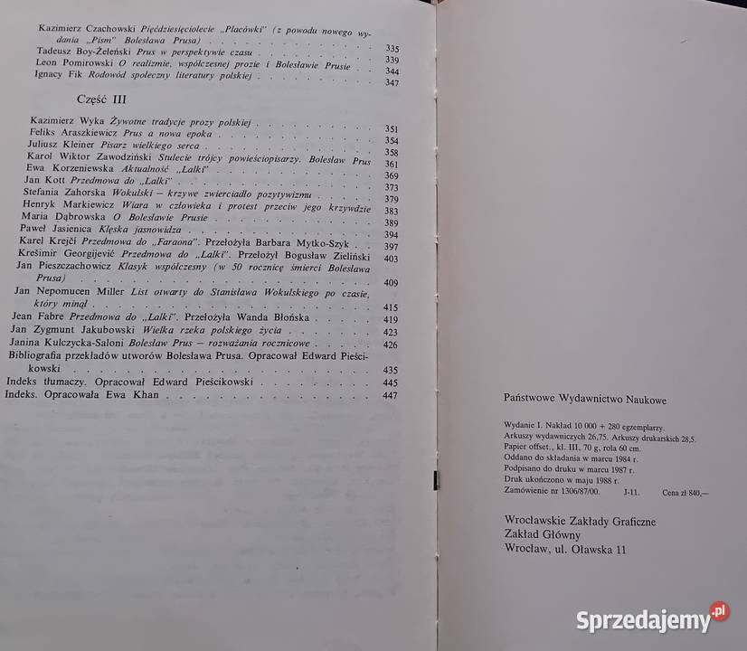 Prus z dziejów recepcji twórczości PWN 1988 r Koźminek