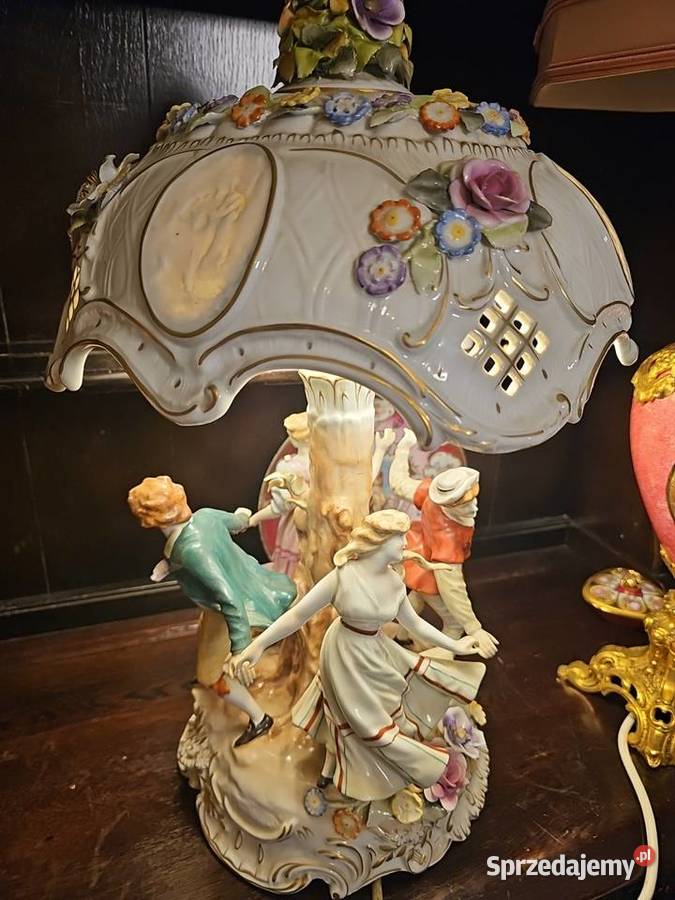 Antyk Lampa Porcelanowa Von Shierholz 60 Łańcut