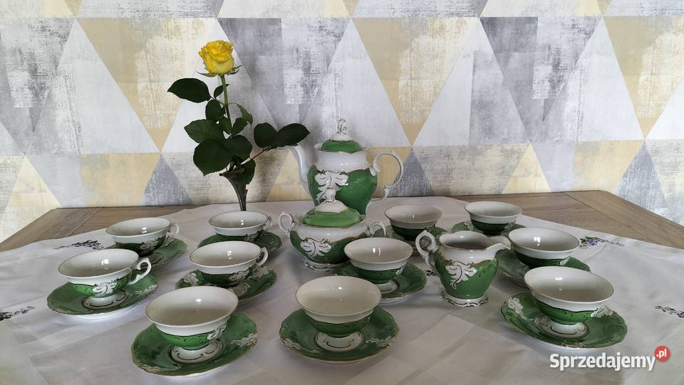 Piękny porcelanowy serwis kawowy na 12 osób Gdańsk