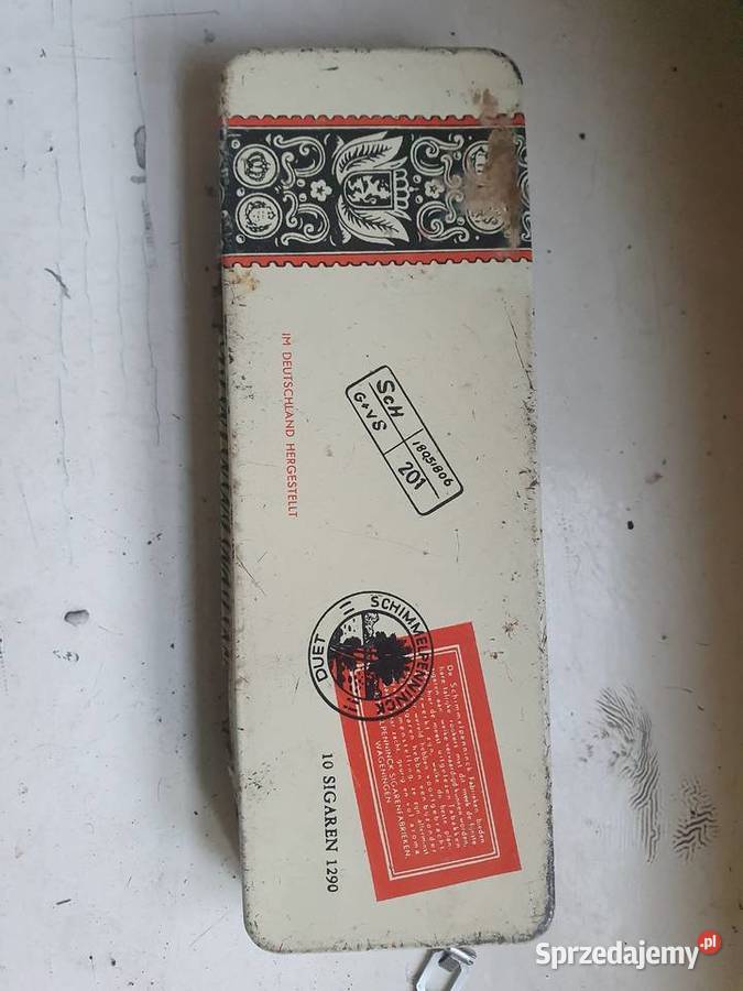 Metalowa puszka retro papierosach cygarach Warszawa