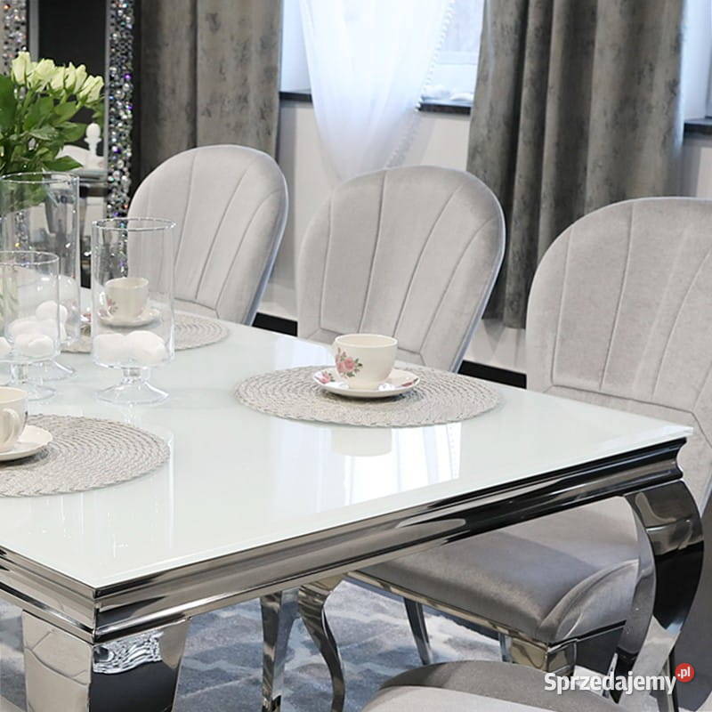 Jadalnia glamour Mattina Nebbiosa szklana stół Warszawa