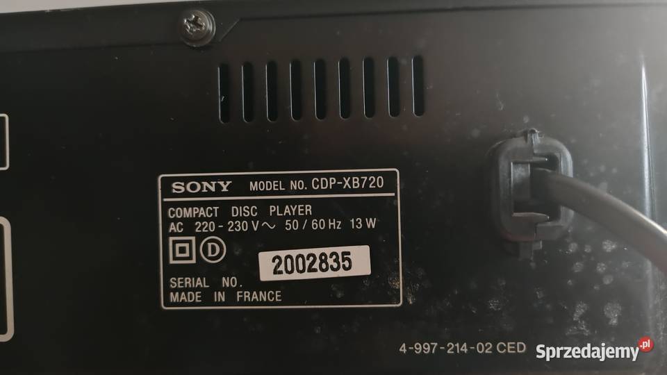 Odtwarzacz CD Sony cdp xb 720 podkarpackie Trzebuska