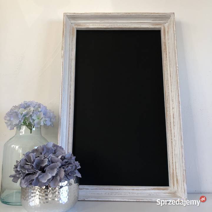 Tablica kredowa w rzeźbionej ramie drewniana Brzuśnik