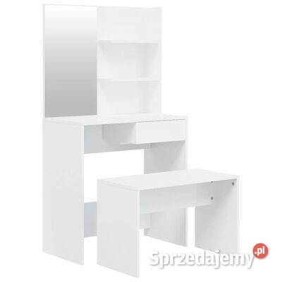 vidaXL Zestaw z toaletką, biały z połyskiem, 74,5x40x141 cm