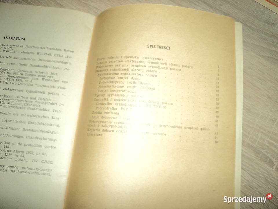 Urządzenia do automatycznego wykrywania pożaru Rok wydania 1976 małopolskie Nowy Sącz