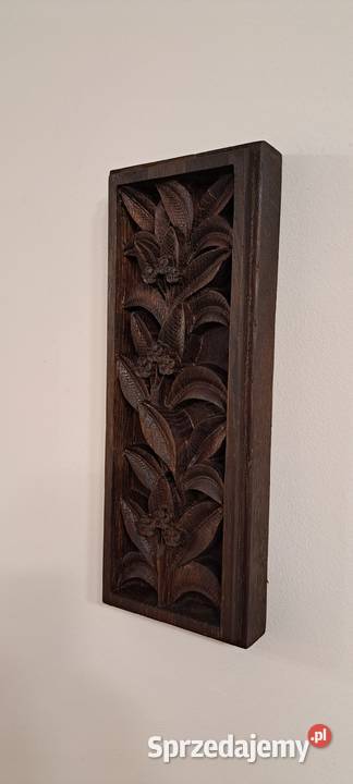Kwiaty rzeźbione w drewnie PIĘKNE prezent Obrazki i obrazy Malechowo sprzedam