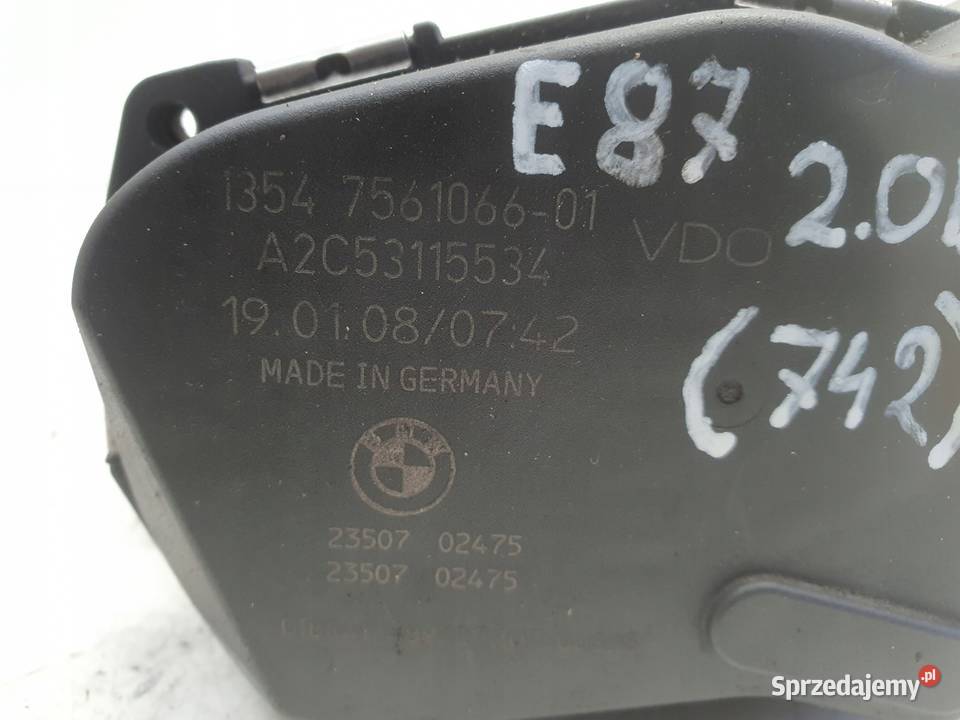 PRZEPUSTNICA BMW E87 E90 20 i 7561066 Przepustnice Chełm sprzedam