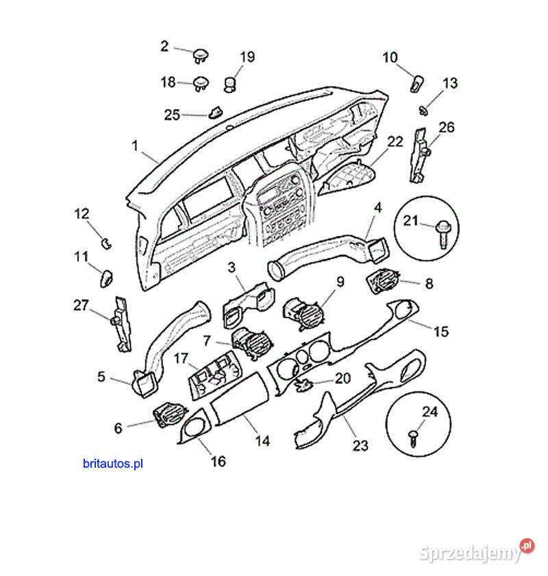 OSŁONKA KOKPITU FBS100310 GREY SZARA ROVER 75 MG osobowe Poznań
