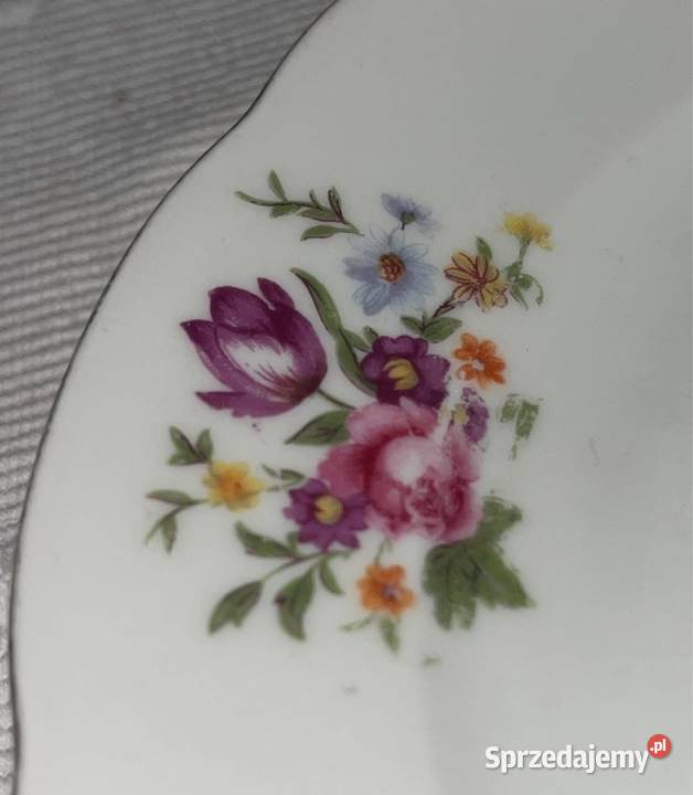 Talerzyk Kahla Biała porcelana z dekorem Gdańsk