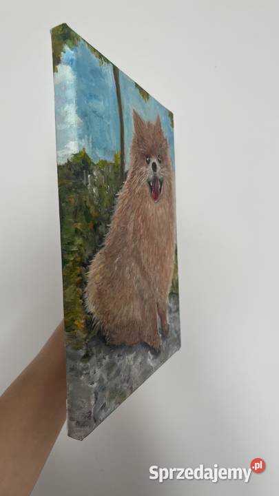 Obrazek olejny na płótnie 18x24 Piesek lubuskie Świebodzin