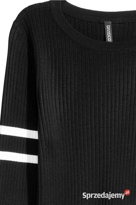czarna biała bluzka HM xs 34 sweter Toruń sprzedam