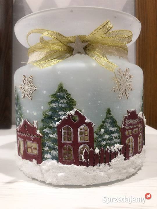 Szklany zimowy lampion Szczecinek sprzedam