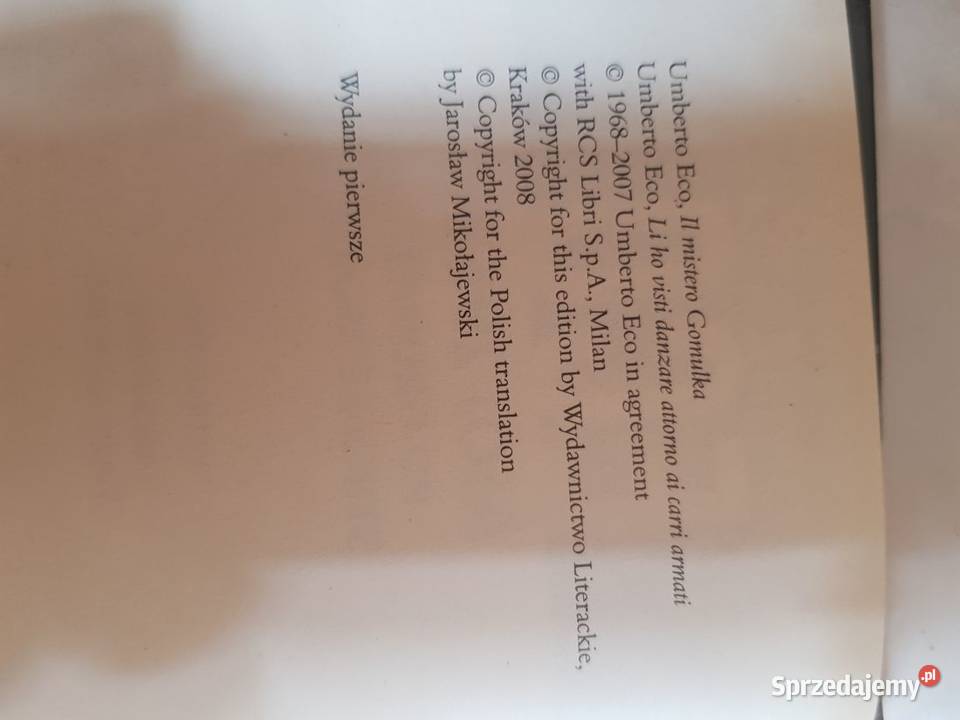 Mój 1968 drugiej stronie muru Umberto Eco Kielce sprzedam
