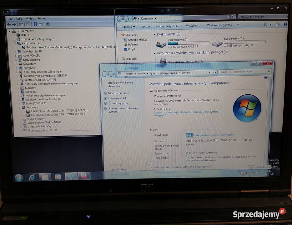 Laptop dwurdzeniuwy HP Compaq 6910p 2GB C2D Warszawa