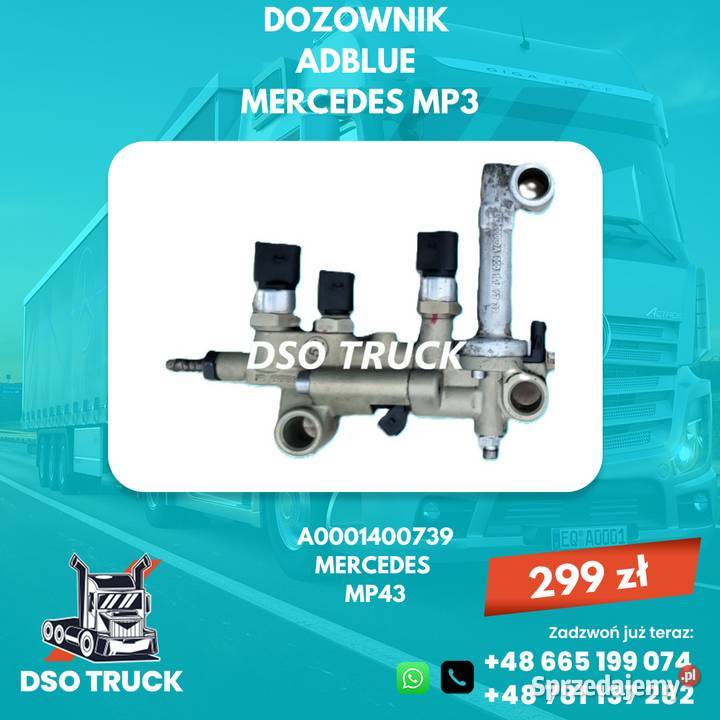 Wtrysk Dozownik A0001400739 AdBlue MERCEDES świętokrzyskie Zawichost