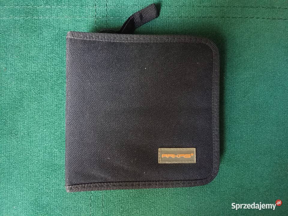 Retro czarne etui tekstylne Arkas na 24 płyty cd Części i akcesoria Zbylitowska Góra