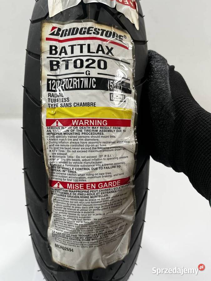 Opona BRIDGESTONE BATTLAX BT020 MC 58W TL Łobżenica
