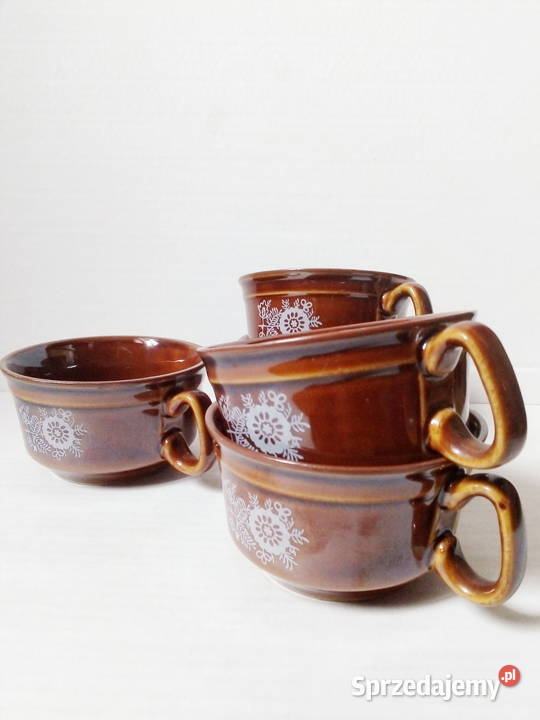 5 filiżanek Pruszków porcelit vintage PRL śląskie Częstochowa