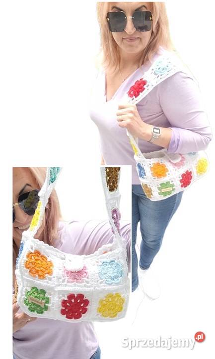 Torebka letnia plażowa ręcznie wykonana Krzywaczka