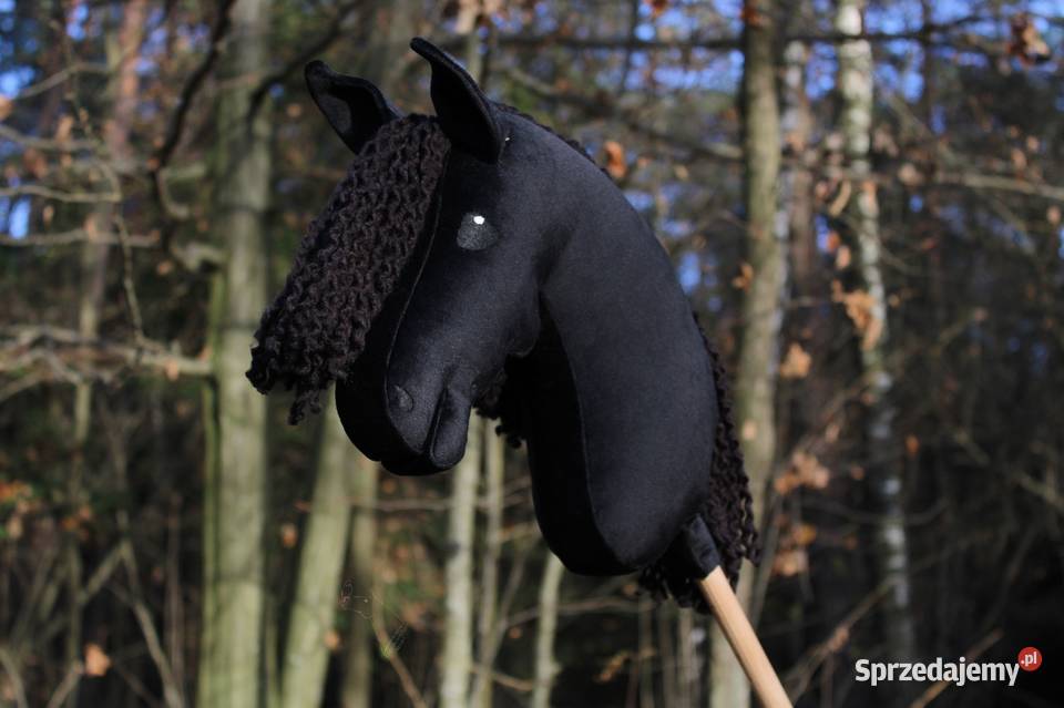 Hobby horse kary czarny konik na patyku zabawka lubelskie Lublin