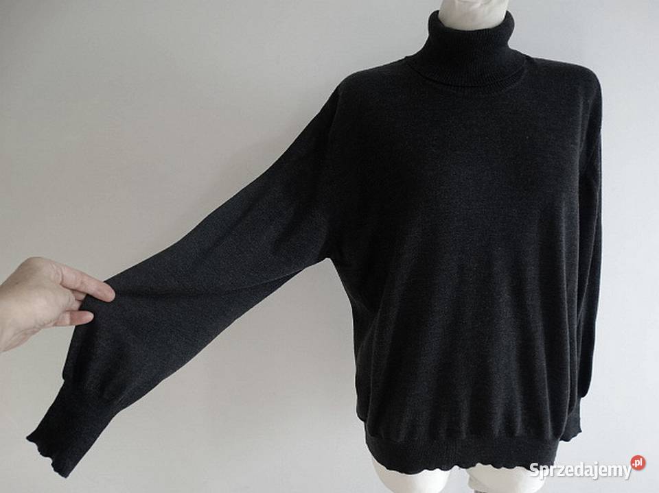 Sweter z Golfem Wełniany 100 Wełna Merino Fine Łomża sprzedam