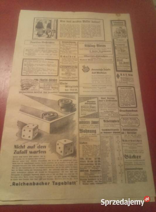Niemiecka Gazeta z 1937 roku Oleszna