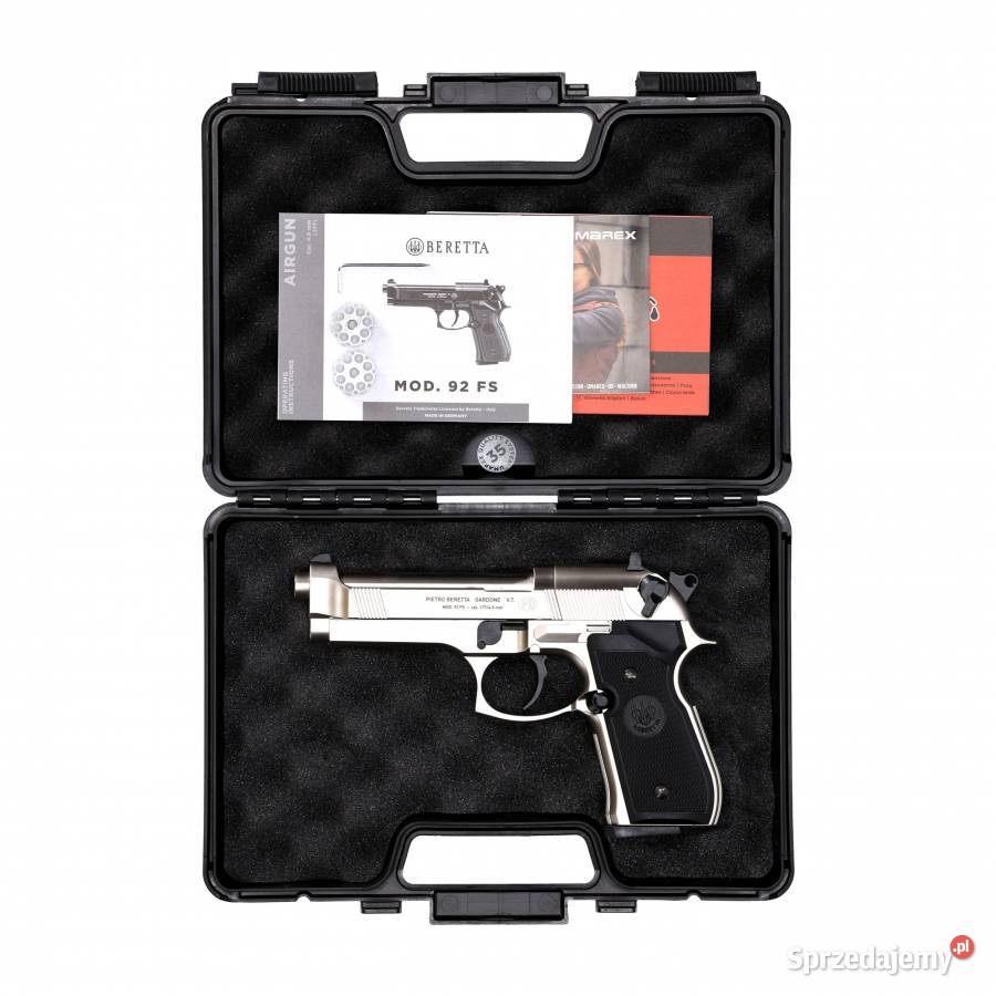 Pistolet wiatrówka Beretta M92 FS nikiel 45 mm Trzcianka