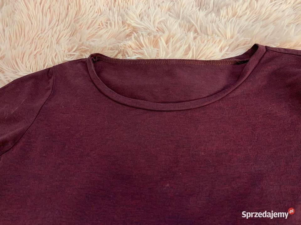 Tshirt koszulka bordowy fioletowy burgundowy Bluzki i koszule Jasło
