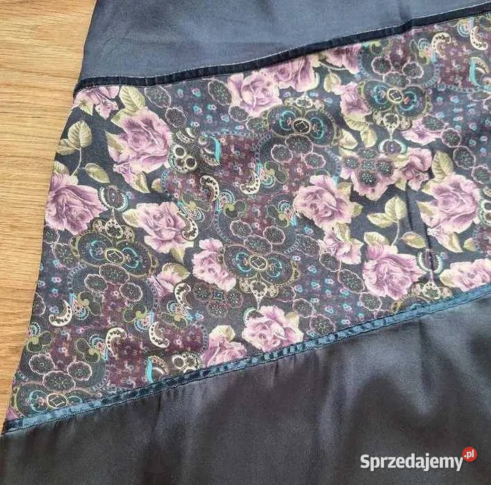 Granatowa spódnica retro vintage w kwiaty 38 Kraków