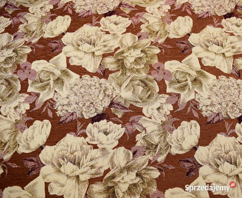 Flores tkanina tapicerska z pięknym wzorem róż mazowieckie Warszawa