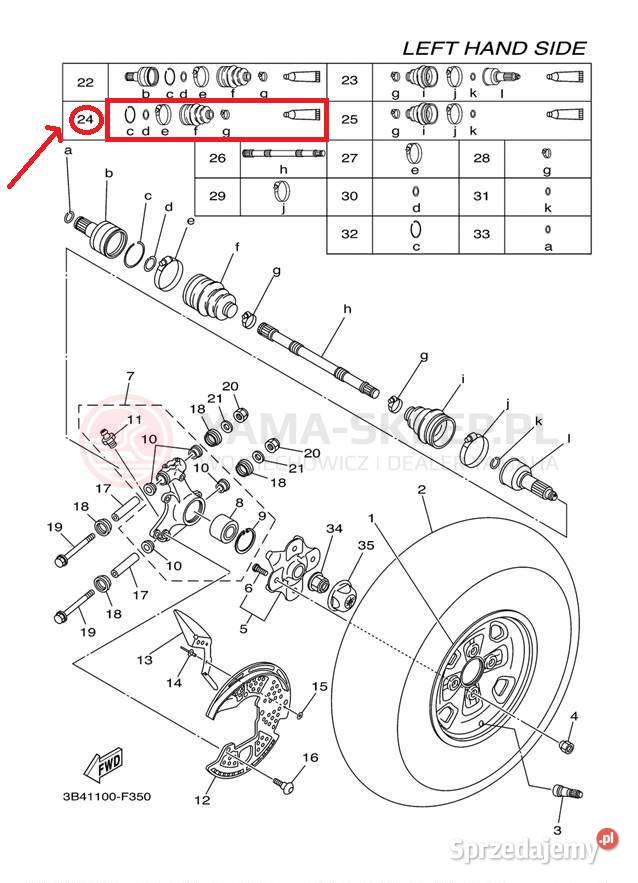 Osłona manszeta przegubu Yamaha Grizzly Osłony i obudowy świętokrzyskie Kielce
