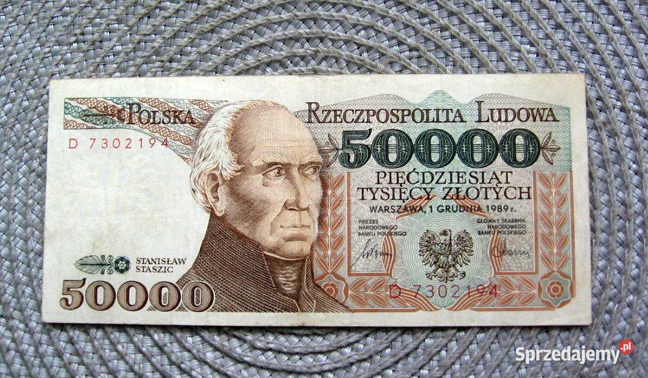 Polska 50000 1989r seria D Staszic Kalisz