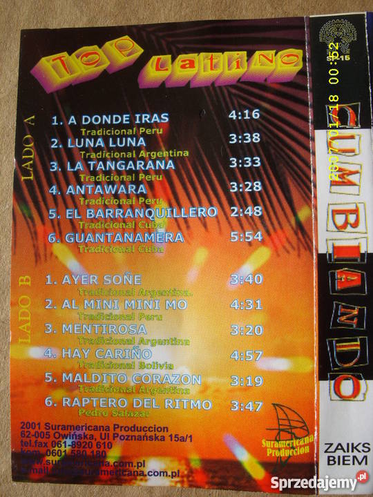 Folk kaseta LA MOVIDA LATINA kaseta Wołów