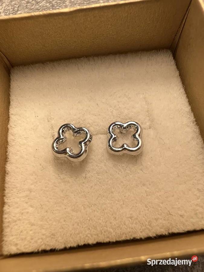 Kolczyki srebrne koniczyny koniczyna