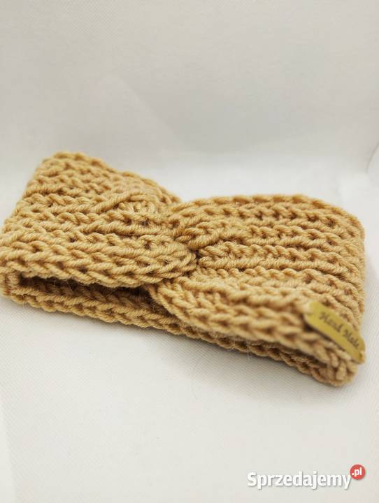 Opaska turban alpaka 25 wełna 25 handmade jasny Olsztyn sprzedam