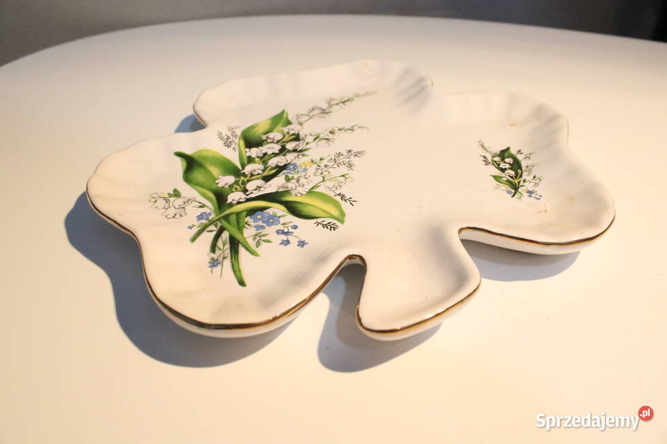 Porcelanowy talerzyk koniczynka PRL 2 Wrocław