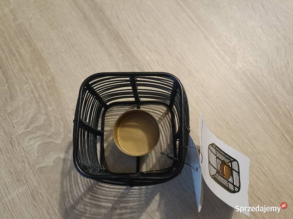 Świecznik na tealighty 8 x 8 czarnyzłoty pomorskie Kwidzyn