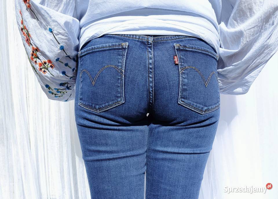 Spodnie jeansy Levis 28 S granatowe dżinsy Levi's