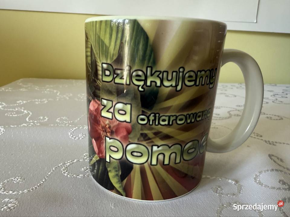 Kubek Z Motywem Niemowlaka z Napisem Dziękujemy biały Kubki Czerwionka-Leszczyny
