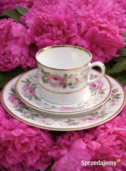 Porcelana zdobiona motywem róż Porcelana i szkło łódzkie Pabianice sprzedam