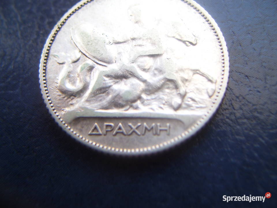 Stare monety 1 drachma 1910 Grecja srebro Lesko