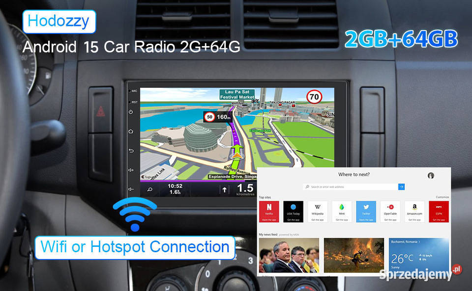 RADIO SAMOCHODOWE 7 2GB64GB CARPLAY ANDROID AUTO Zawiercie