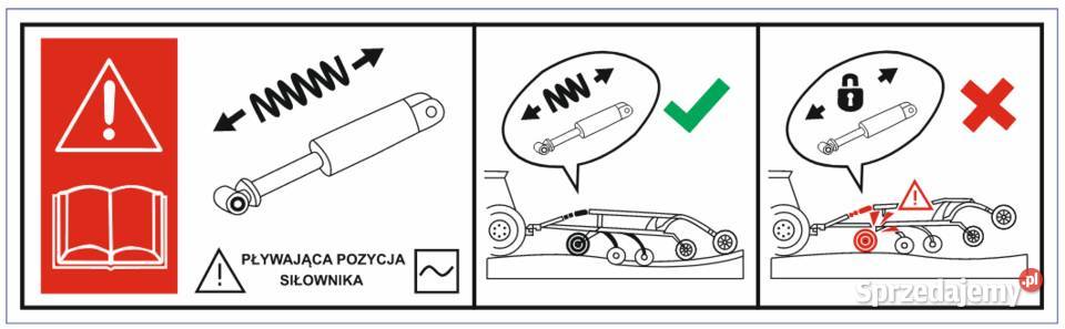 Naklejka na siłownik hydrauliczny w maszynie Kamionna