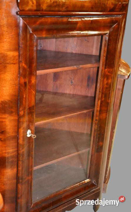 Witryna narożna kątnik biedermeier lata Bronisze