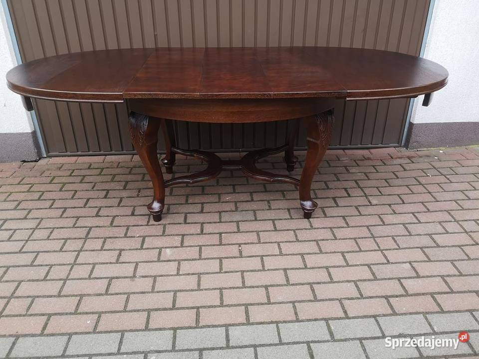 Stół Dębowy Owalny Dębowy Zgrabny Stary Antyk Swarzędz