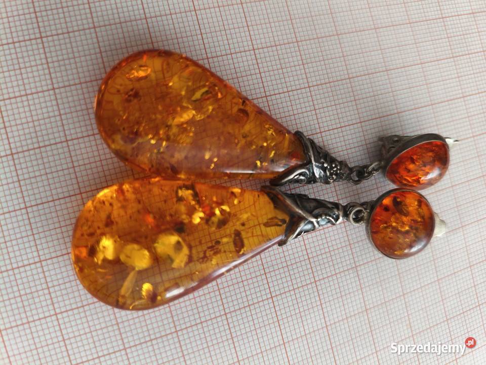 Klipsy Bursztyn Vintage Białystok