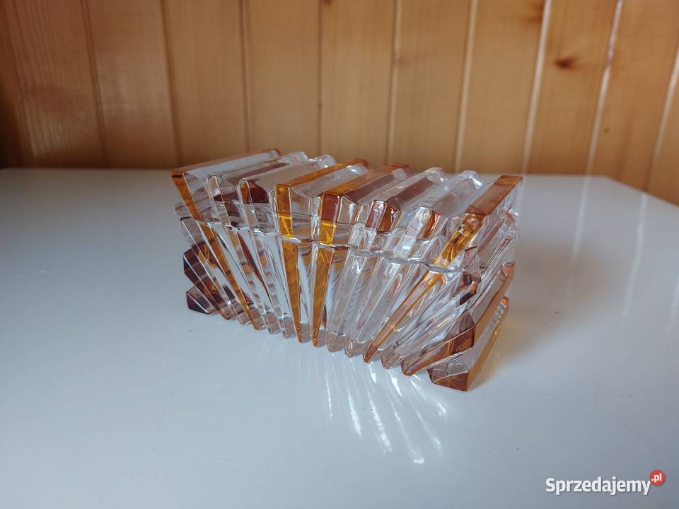 szkatułka kryształowa 12 x 65 dom ozdoby PRL Poznań