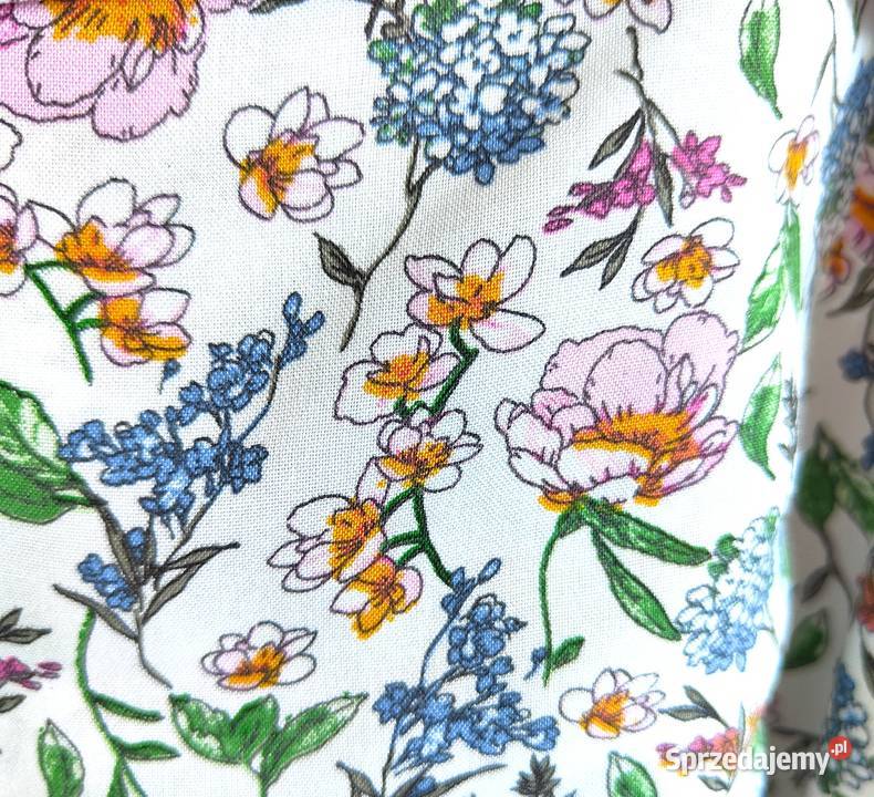 Krótka sukienka HM koszulowa w kwiaty 36 S Szczecin