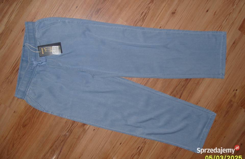 Spodnie MIEGO proste szeroka nogawka ala jeans niebieski wielkopolskie sprzedam