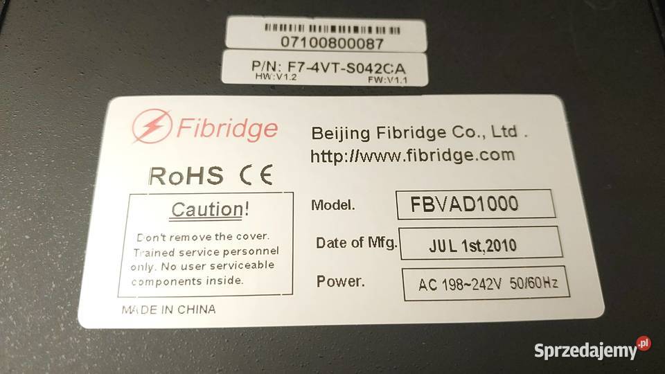 Konwerter światłowodowy FBVAD1000 F74VTS042CA Wrocław